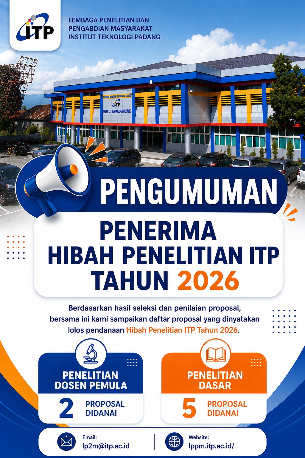 Pengumuman Penerima Pendanaan Hibah ITP Tahun 2026